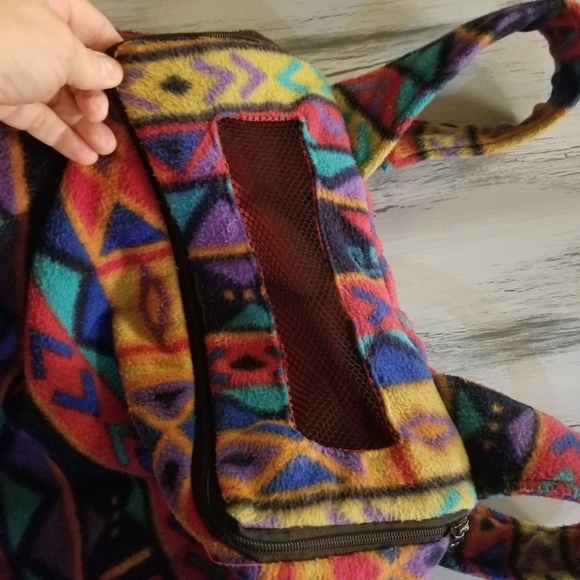 Pet carrier, Small boho blanket pet backpack carrier for a toy small pet breed - Picture 3 of 10